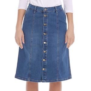 Vintage-style jean midi skirt